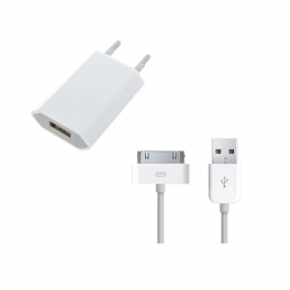 Pack prise + câble USB pour IPHONE 3G/3GS/4/4S - Blanc