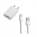 Pack prise + câble USB lightning blanc pour IPHONE 5 / 6 / 7
