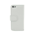 Folio coque support cuir pour IPHONE 5/5C/5S - Blanc