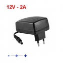 Chargeur secteur 12 V - 2A - jack 5,5mm / 2,5mm - Noir