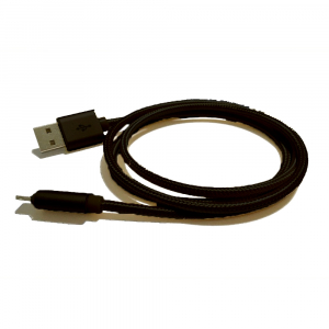 Câble USB Lightning nylon plaqué or - pour APPLE IPHONE 5/6/7 & IPAD 4/Mini/Air - 1m - Noir
