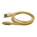 Câble USB Lightning nylon plaqué or - pour APPLE IPHONE 5/6/7 & IPAD 4/Mini/Air - 1m - Or