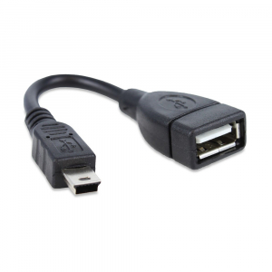 Câble adaptateur USB OTG femelle / Mini USB mâle - Noir