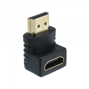Adaptateur d'angle HDMI femelle / HDMI mâle - Plaqué or- Noir