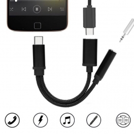 ADAPTATEUR USB-C/JACK 3.5MM MÂLE/FEMELLE NOIR