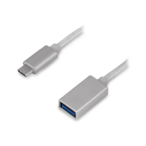 Câble USB Femelle / USB Type C renforcé - 1m - Argent
