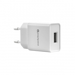 Prise adaptateur secteur USB 1 port EVERACTIVE - SC200 - 5V / 2.4A - Blanc