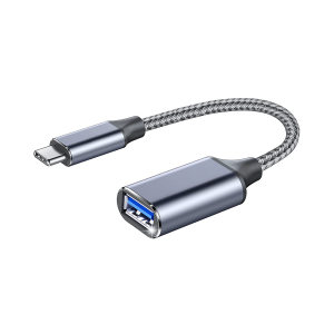 Câble adaptateur USB OTG femelle / USB-C mâle - Gris