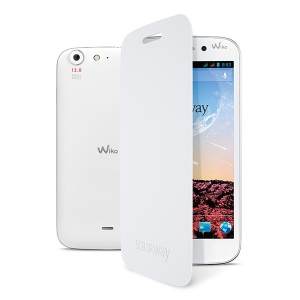 Folio coque arrière WIKO pour STAIRWAY blanc